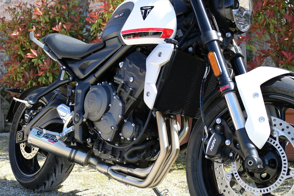 GPR exhaust Triumph Trident 660 2021-2024, M3 Inox , full system exhaust legal for UK and non-EU countries including removable db killer - GPR Exhausts