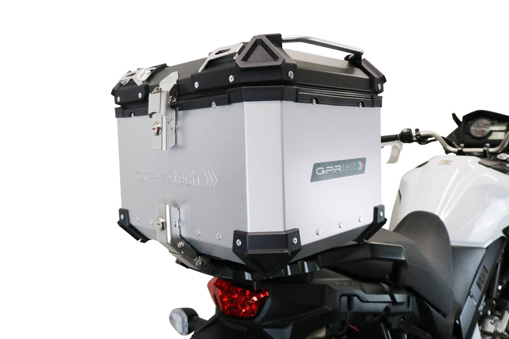 GPR Tech Alpi-Tech 35L Aluminium Top Case with Specific Fitting Plate - Suzuki V-STROM 650 (2012–2016) - Silver - image 5