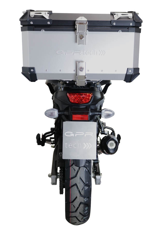 GPR Tech Alpi-Tech 55L Aluminium Top Case with Specific Fitting Plate - Suzuki V-STROM 650 (2012–2016) - Silver - image 2