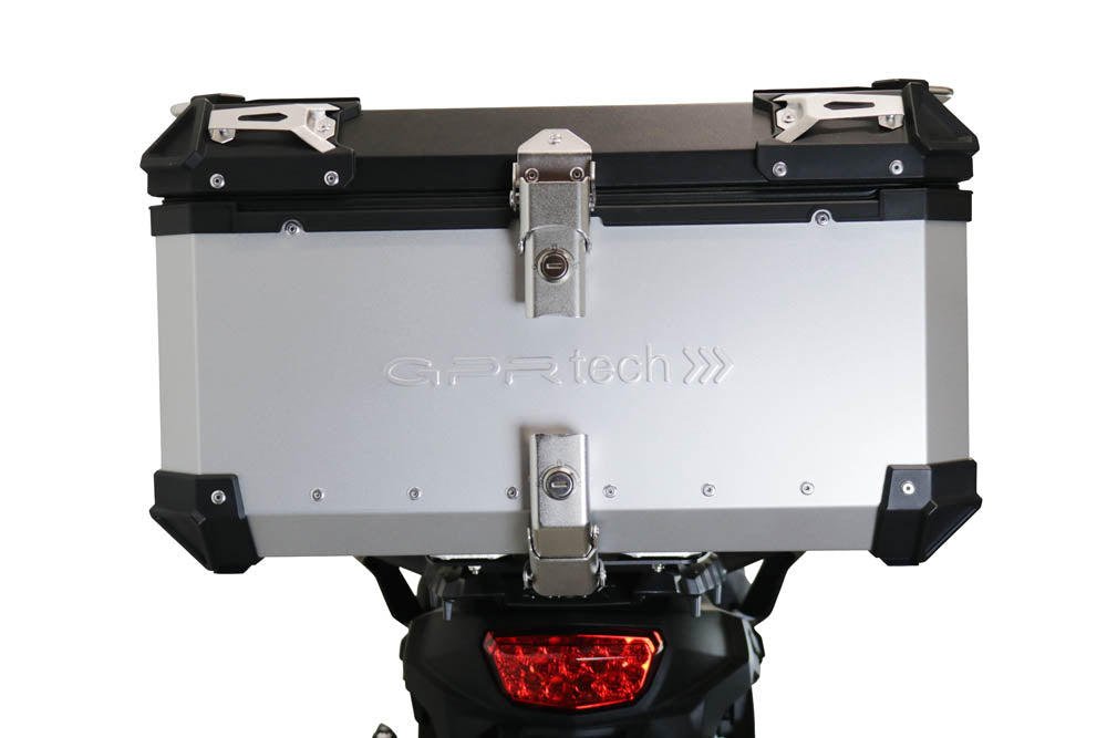 GPR Tech Alpi-Tech 55L Aluminium Top Case with Specific Fitting Plate - Suzuki V-STROM 650 (2012–2016) - Silver - image 4