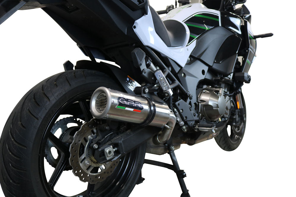 GPR exhaust Kawasaki Versys 1000 I.E. 2021-2024, M3 Inox , Homologated legal slip-on exhaust including removable db killer and link pipe - GPR Exhausts