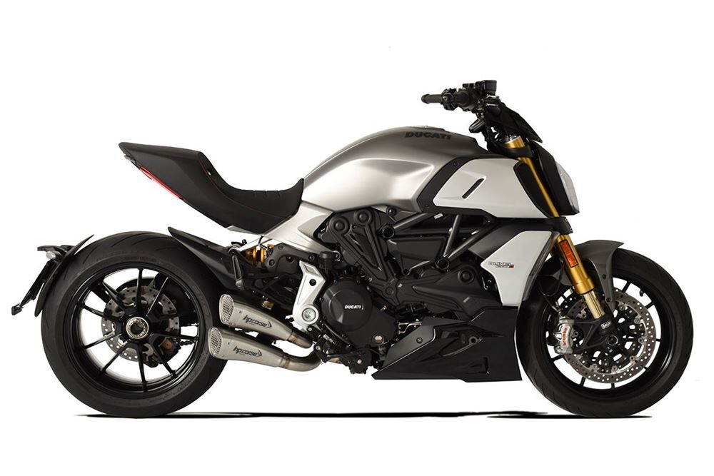 HP Corse Hydroform Short Satin Exhaust for Ducati Diavel 1260 - HP Corse