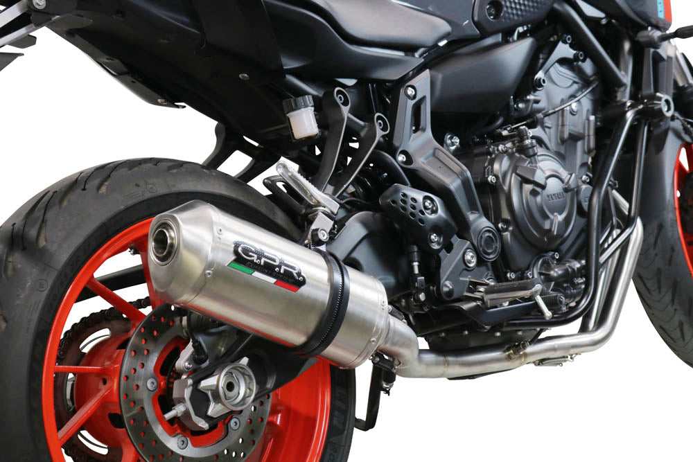 GPR exhaust Yamaha Mt-07  2021-2024, Satinox , full system exhaust legal for UK and non-EU countries including removable db killer - GPR Exhausts