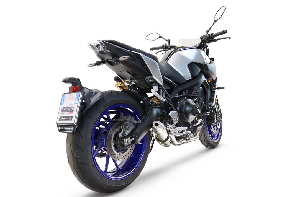 GPR exhaust Yamaha Mt-09 2017-2020, Deeptone Inox, Racing full system exhaust, including removable db killer - GPR Exhausts