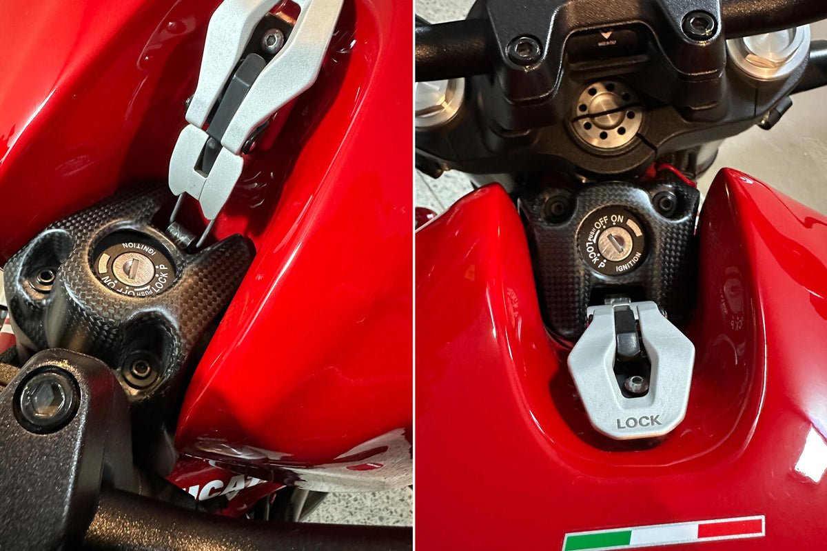 CNC Racing Ignition Switch Cover for Ducati Monster 797 821 1200 – Carbon Matte - CNC Racing image 3