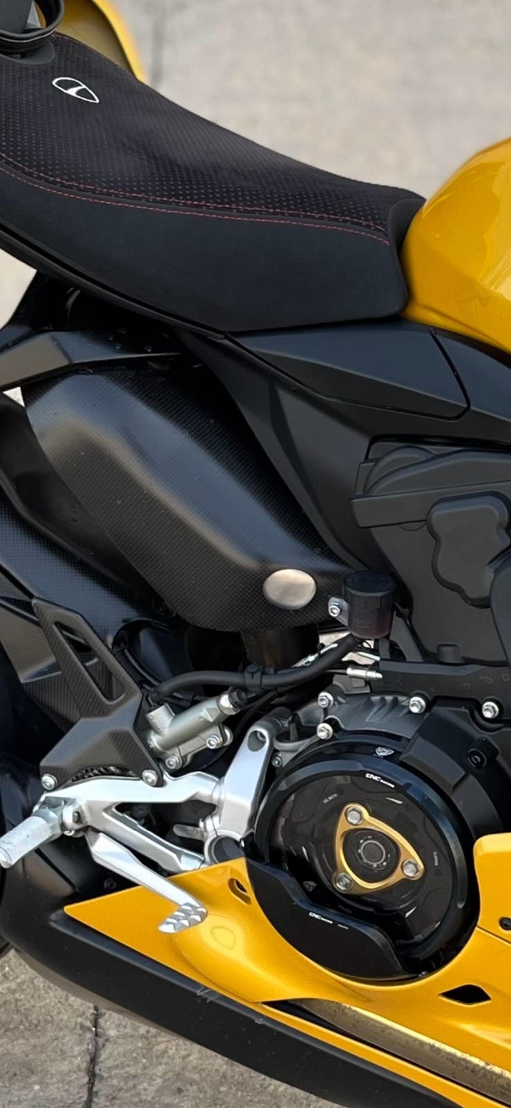 CNC Racing Exhaust Heat Guard Made from Matte Carbon for Ducati Panigale and Streetfighter - CNC Racing image 2