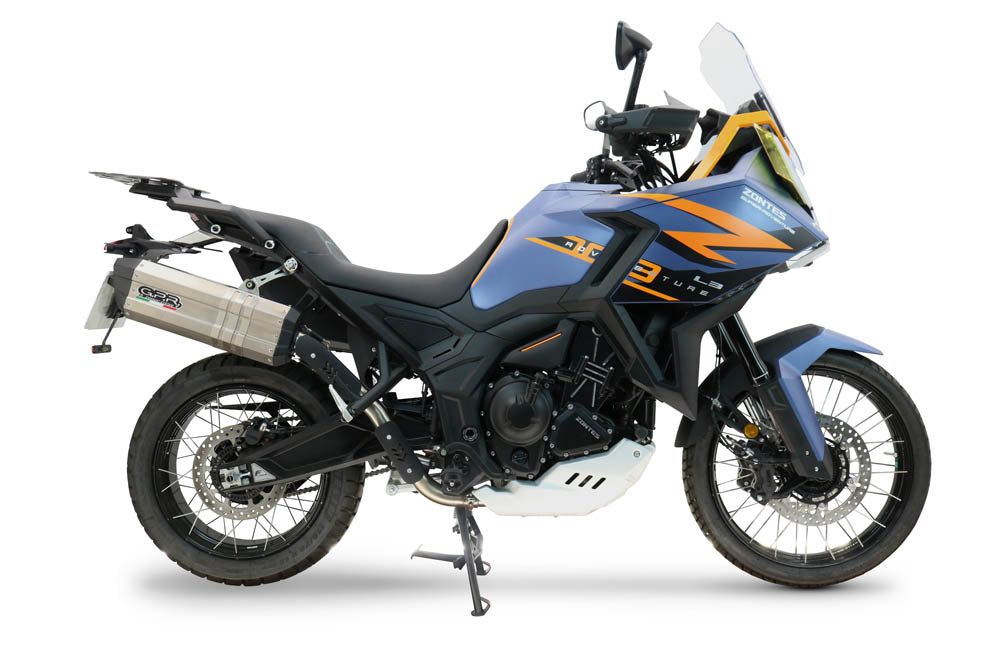 GPR exhaust Zontes 703 F 2025-2026, Hyper Sonic Black Titanium, Homologated legal slip-on exhaust including removable db killer and link pipe - GPR Exhausts