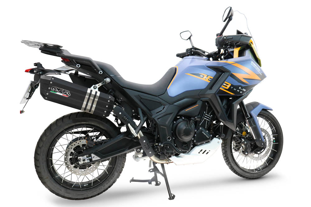 GPR exhaust Zontes 703 F 2025-2026, Hyper Sonic Titanium, Homologated legal slip-on exhaust including removable db killer and link pipe - GPR Exhausts