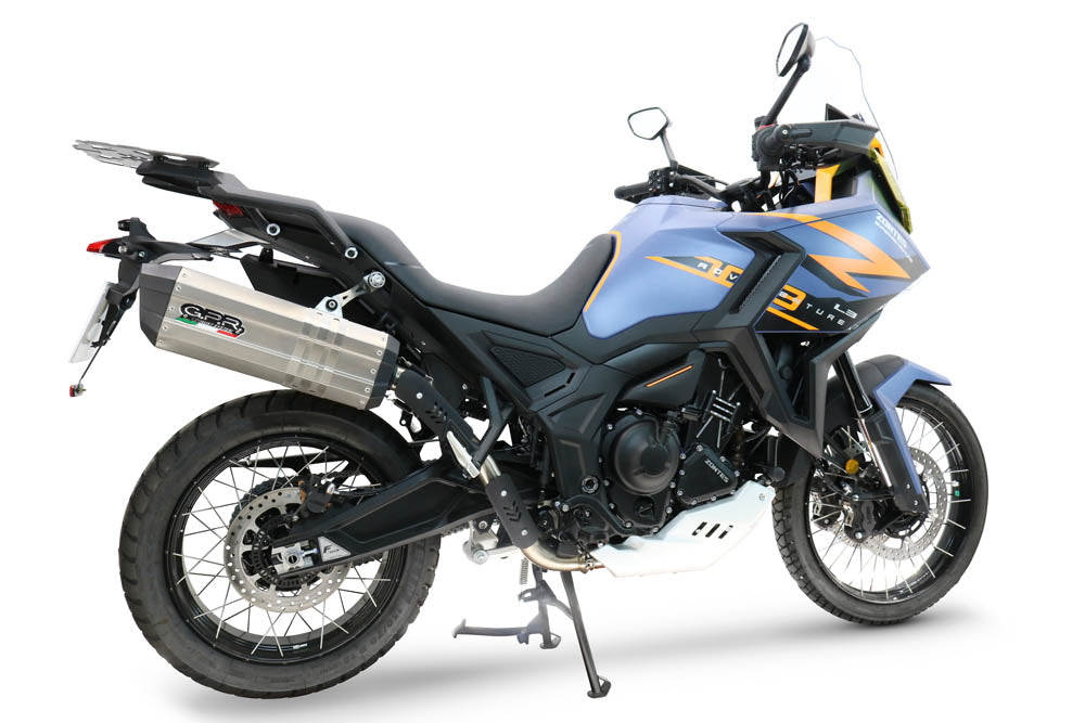 GPR exhaust Zontes 703 F 2025-2026, Hyper Sonic Black Titanium, Homologated legal slip-on exhaust including removable db killer and link pipe - GPR Exhausts