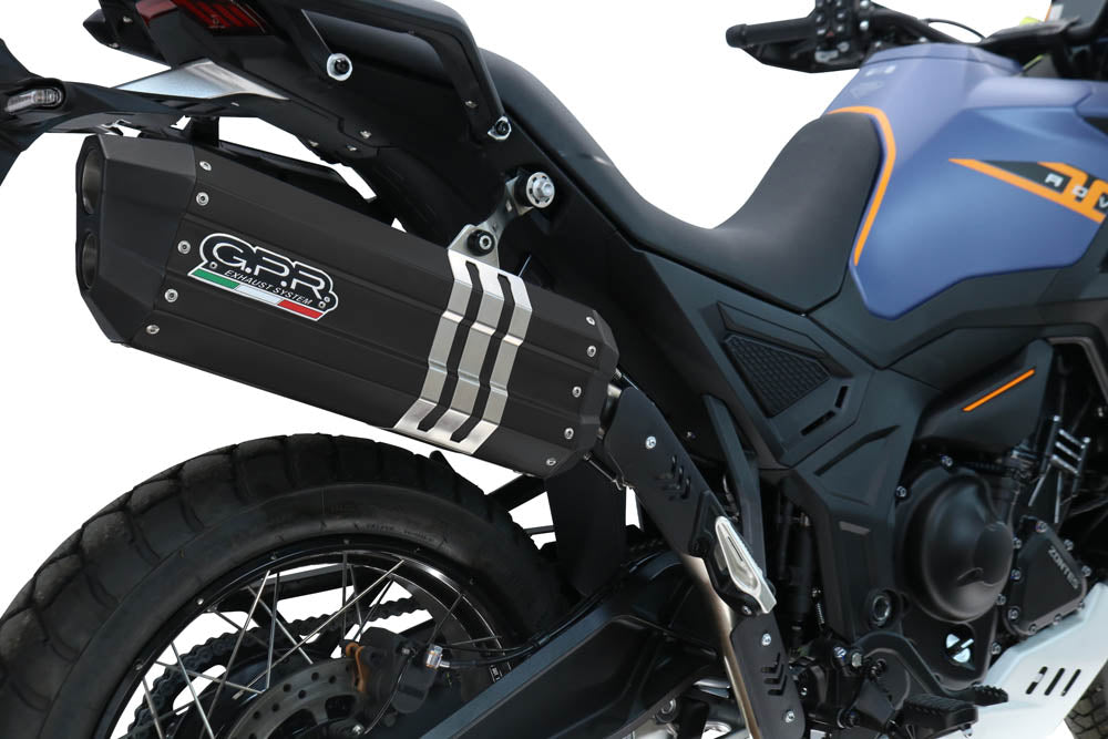 GPR exhaust Zontes 703 F 2025-2026, Hyper Sonic Titanium, Homologated legal slip-on exhaust including removable db killer and link pipe - GPR Exhausts