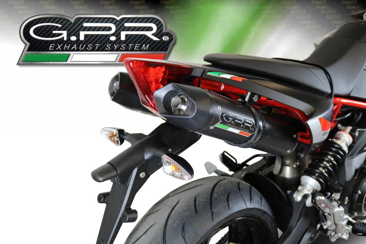 GPR exhaust Aprilia Shiver 900 2017-2020, Furore Nero, Dual racing slip-on exhaust including link pipes - GPR Exhausts