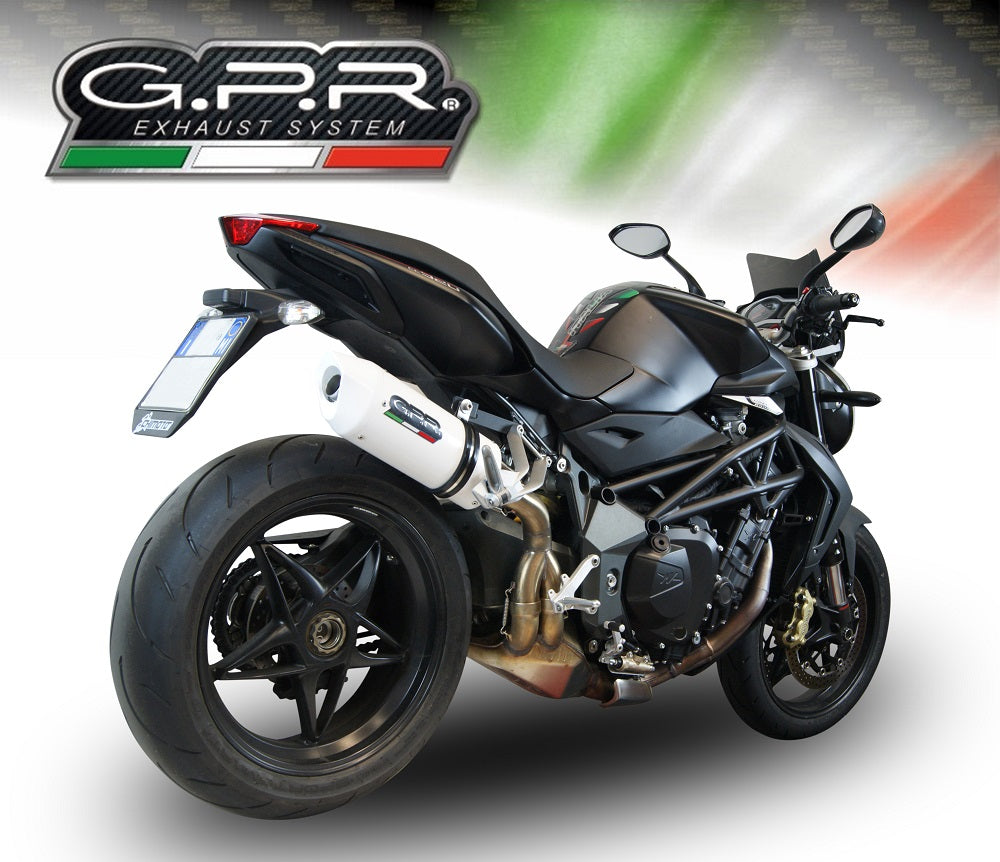 GPR exhaust Mv Agusta Brutale 750 S 2000-2006, Albus Ceramic, Homologated legal slip-on exhaust including removable db killer and link pipe - GPR Exhausts