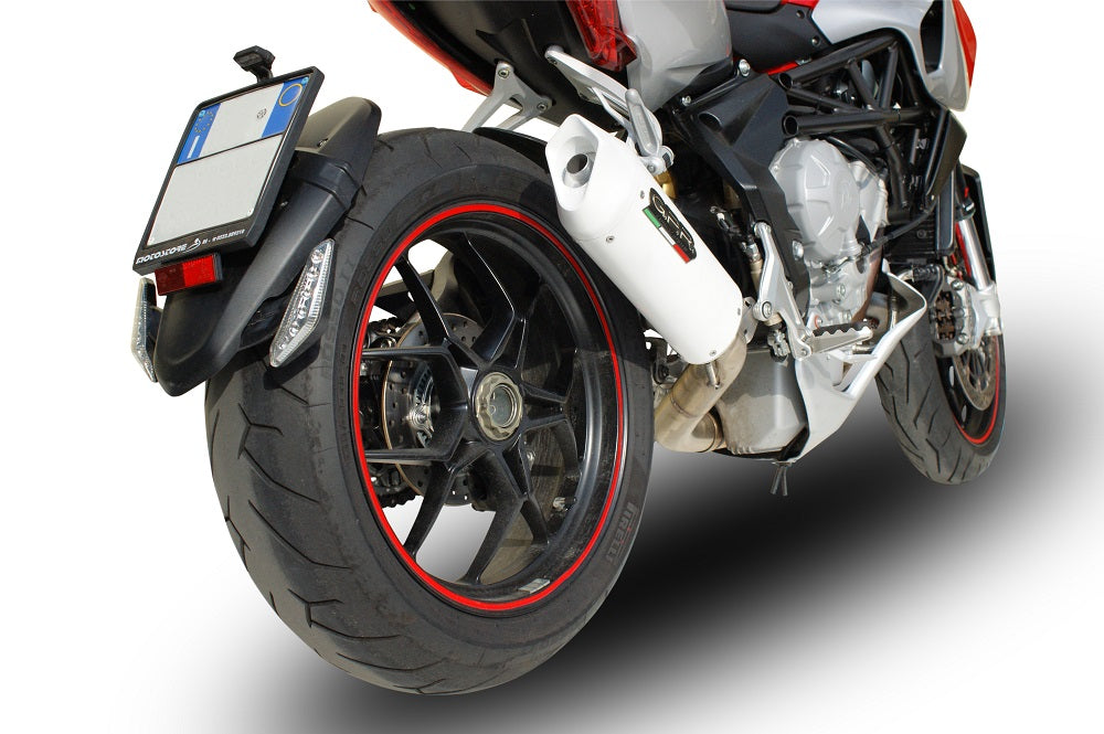 GPR exhaust Mv Agusta Rivale - Stradale 800 2014-2016, Albus Ceramic, Homologated legal slip-on exhaust including removable db killer and link pipe - GPR Exhausts