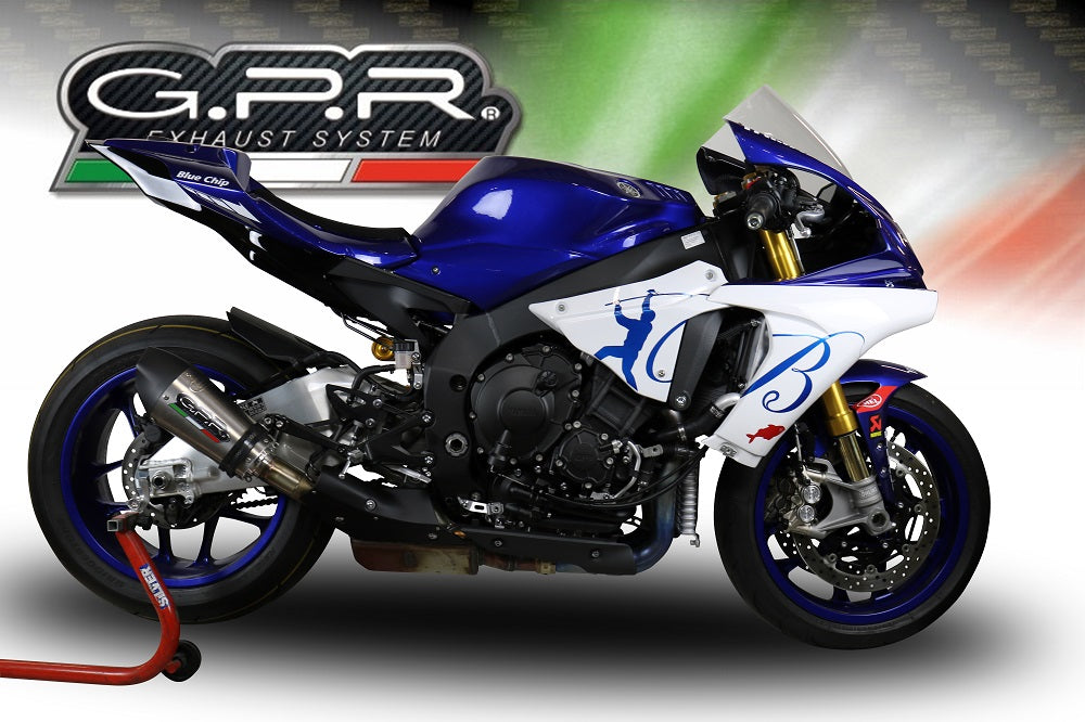 GPR exhaust Yamaha Yzf R1-R1-M 2020-2025, New Grand Prix Evo Titanium, Homologated legal slip-on exhaust including removable db killer and link pipe - GPR Exhausts