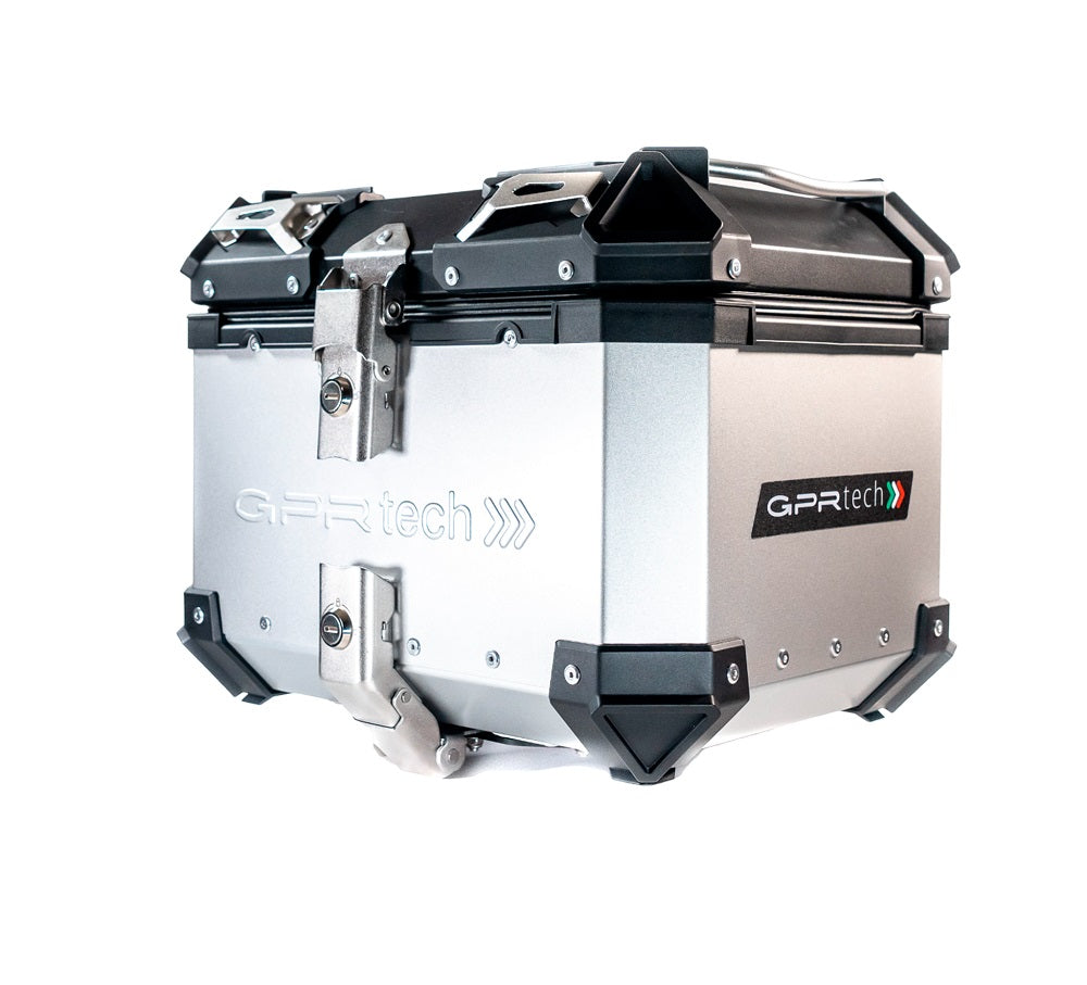 GPR Tech Alpi-Tech 26L Aluminium Top Case - Silver with Soft Backrest - image 2