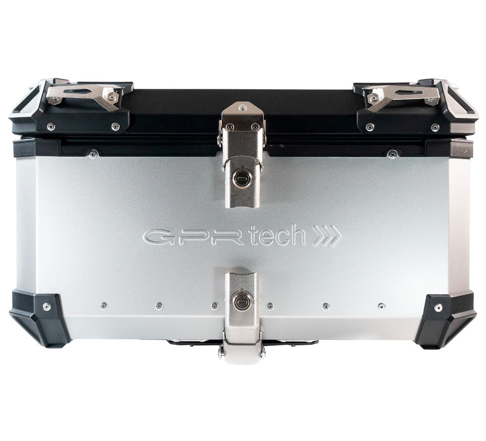 GPR Tech Alpi-Tech 55L Aluminium Top Case with Specific Fitting Plate - Aprilia Tuareg 660 (2021–2024) - Silver - image 4