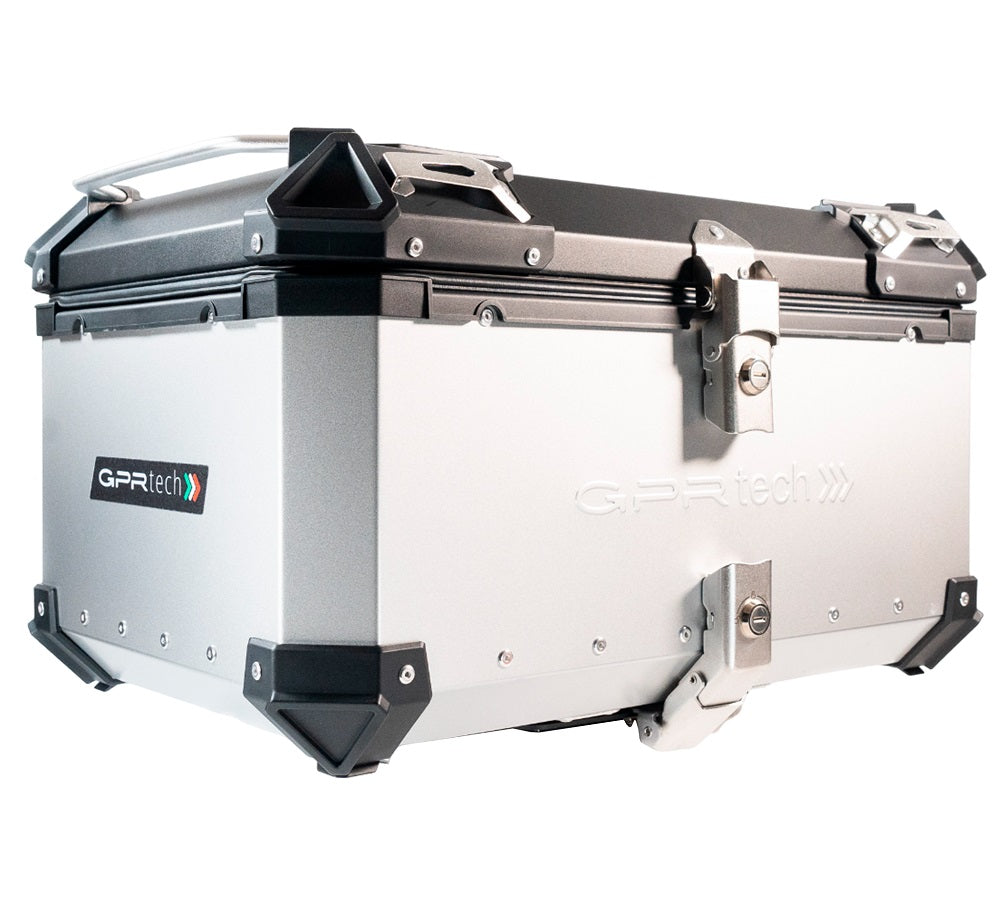 GPR Tech Alpi-Tech 55L Aluminium Top Case - Silver with Soft Backrest - image 3