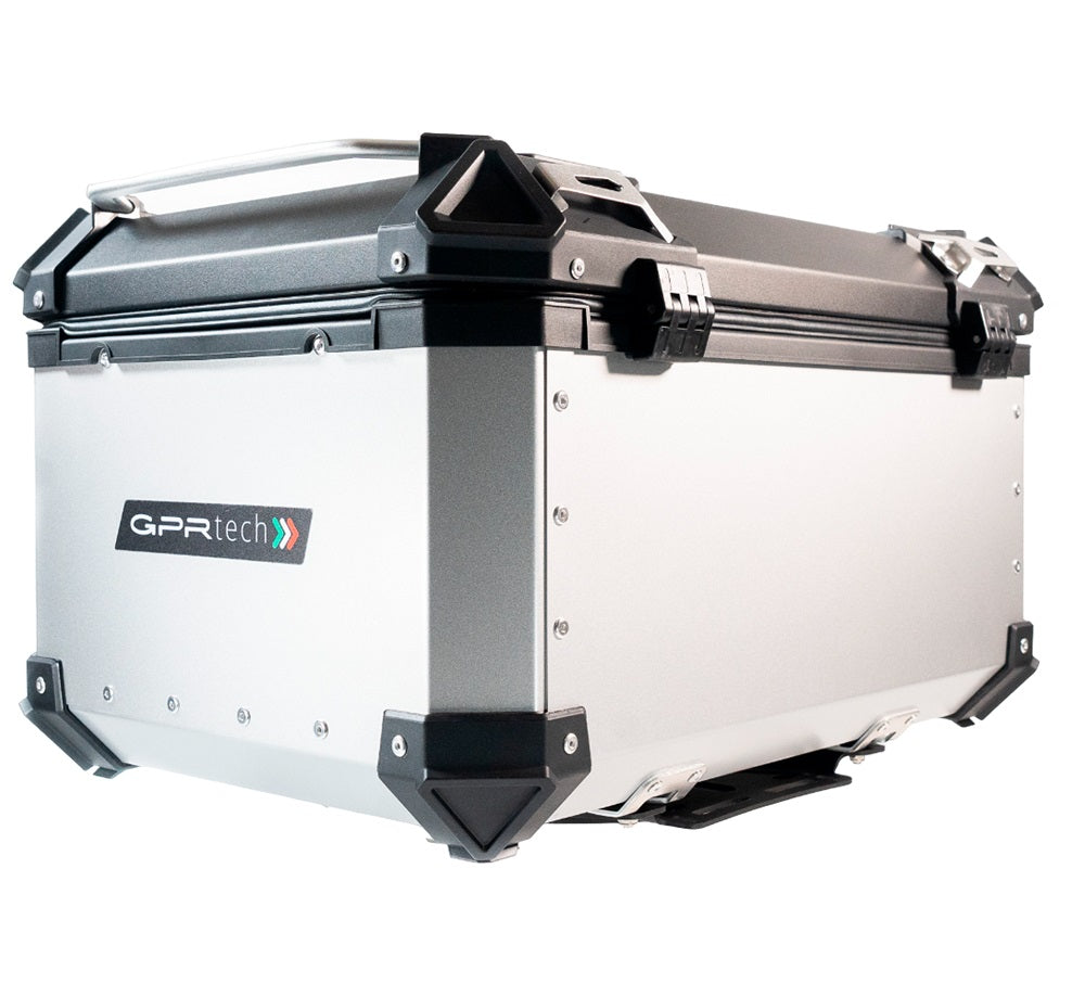 GPR Tech Alpi-Tech 55L Aluminium Top Case - Silver with Soft Backrest - image 4