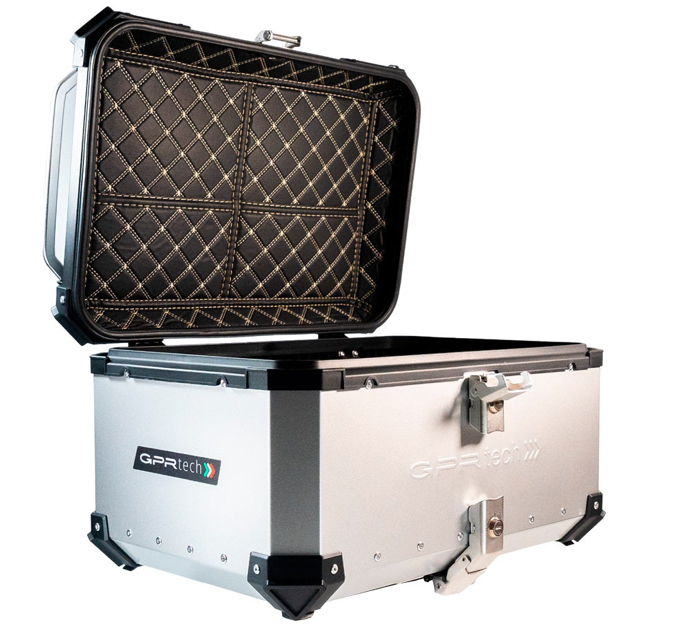 GPR Tech Alpi-Tech 55L Aluminium Top Case - Silver with Soft Backrest - image 8