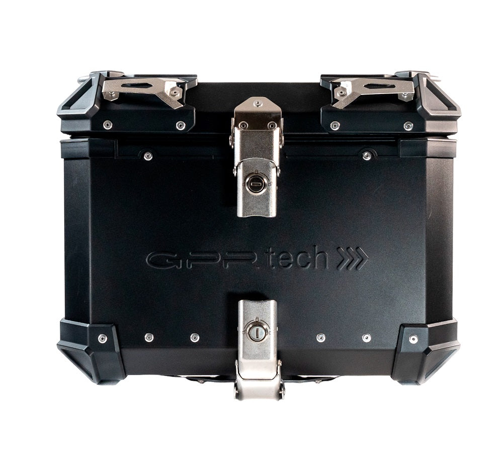 GPR Tech Alpi-Tech 45L Aluminium Top Case - Black with Soft Backrest