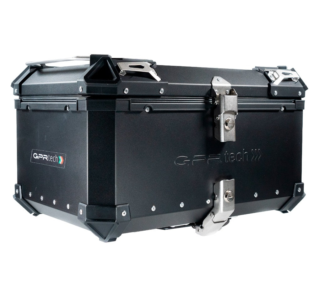 GPR Tech Alpi-Tech 55L Aluminium Top Case - Black with Soft Backrest - image 2