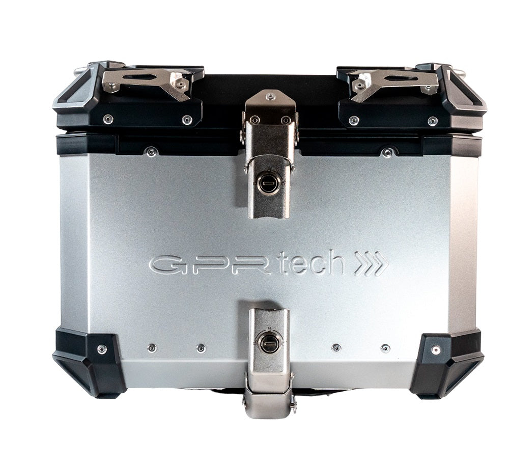 GPR Tech Alpi-Tech 45L Aluminium Top Case - Silver with Soft Backrest