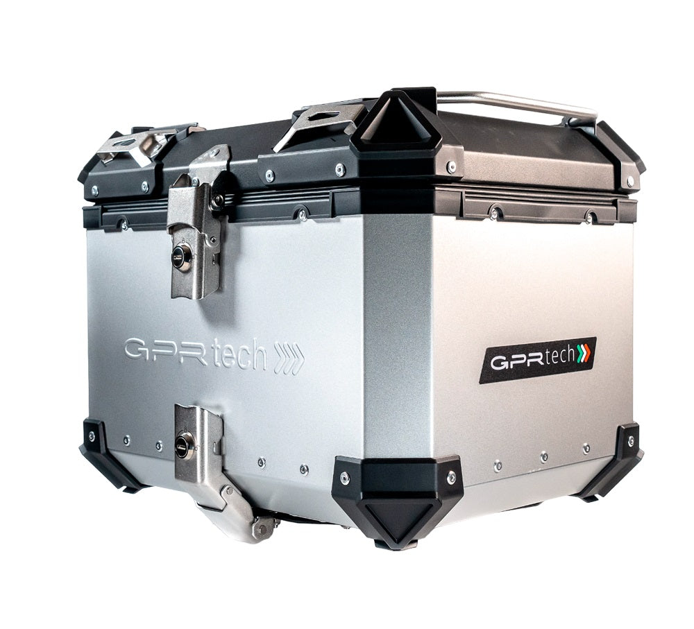GPR Tech Alpi-Tech 45L Aluminium Top Case - Silver with Soft Backrest - image 2