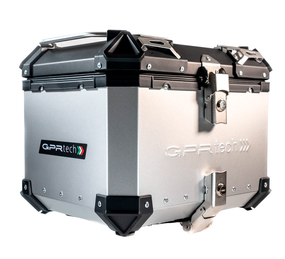 GPR Tech Alpi-Tech 45L Aluminium Top Case - Silver with Soft Backrest - image 3