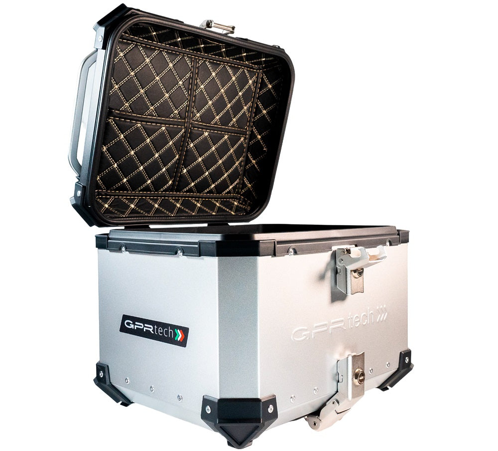 GPR Tech Alpi-Tech 35L Aluminium Top Case with Specific Fitting Plate - Aprilia Tuareg 660 (2021–2024) - Silver - image 10