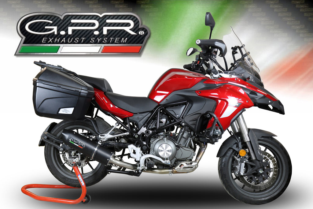GPR exhaust Benelli Trk 502 2017-2020, Furore Evo4 Nero, Slip-on exhaust legal for UK and non-EU markets including link pipe and removable db killer - GPR Exhausts