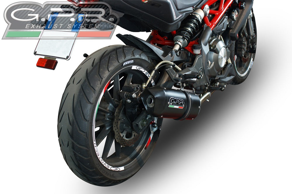 GPR exhaust Benelli Bn 302 S 2017-2024, Furore Evo4 Nero, Homologated legal slip-on exhaust including removable db killer and link pipe - GPR Exhausts