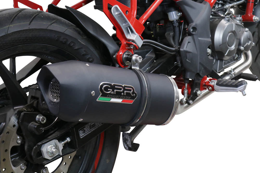 GPR exhaust Benelli Bn 125 2021-2024, Furore Evo4 Nero, full system exhaust legal for UK and non-EU countries including removable db killer - GPR Exhausts