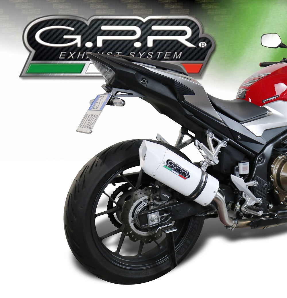 GPR exhaust Honda Cb 500 X 2019-2025, Albus Evo4, Homologated legal slip-on exhaust including removable db killer and link pipe - GPR Exhausts