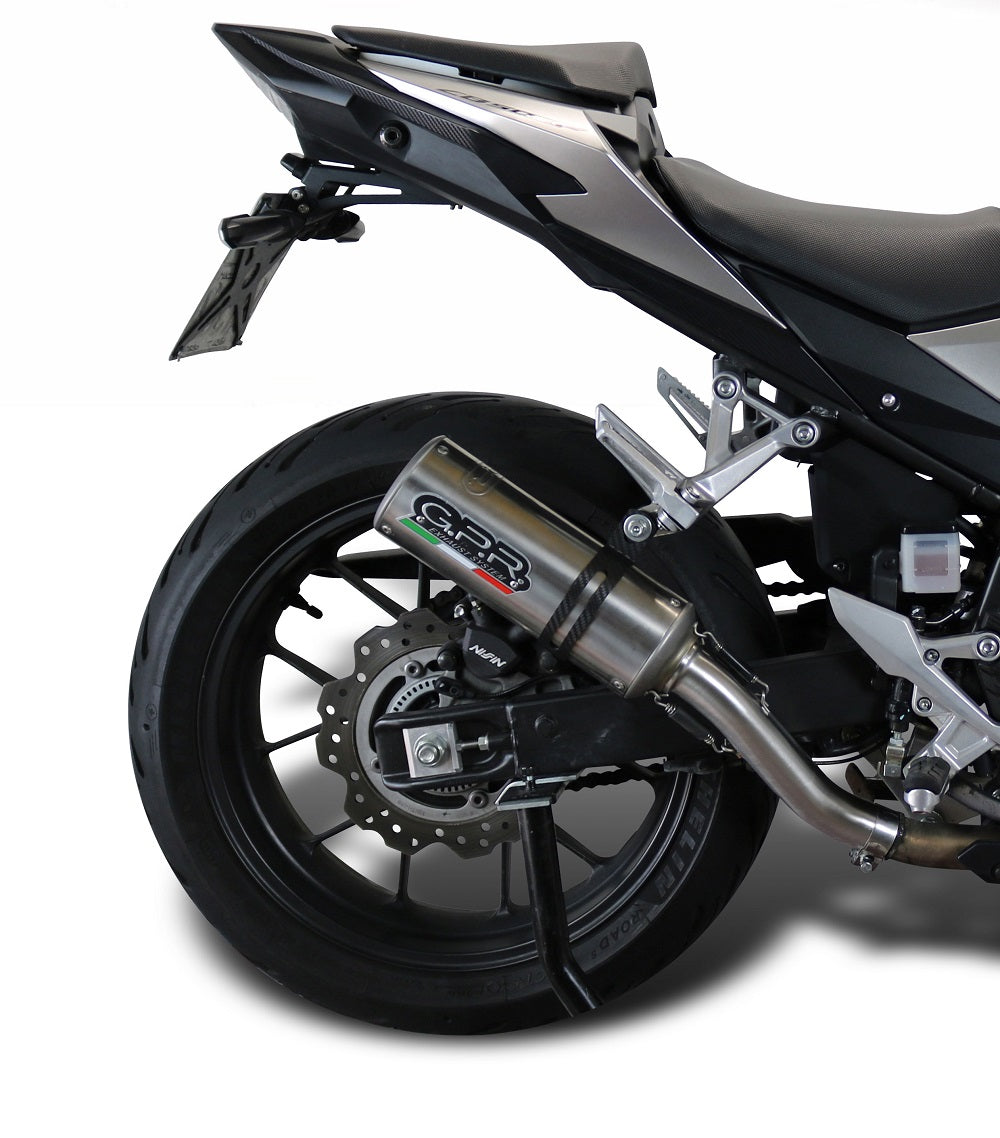 GPR exhaust Honda Cb 500 X 2019-2025, M3 Inox , Homologated legal slip-on exhaust including removable db killer and link pipe - GPR Exhausts