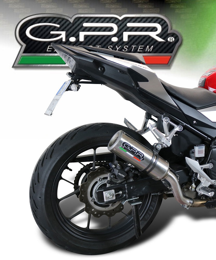 GPR exhaust Honda Cb 500 X 2016-2018, M3 Inox , Homologated legal slip-on exhaust including removable db killer and link pipe - GPR Exhausts