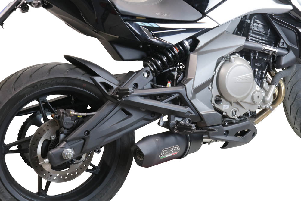 GPR exhaust Cf Moto 400 NK 2021-2023, Furore Nero, Racing slip-on exhaust, including link pipe and removable db killer - GPR Exhausts