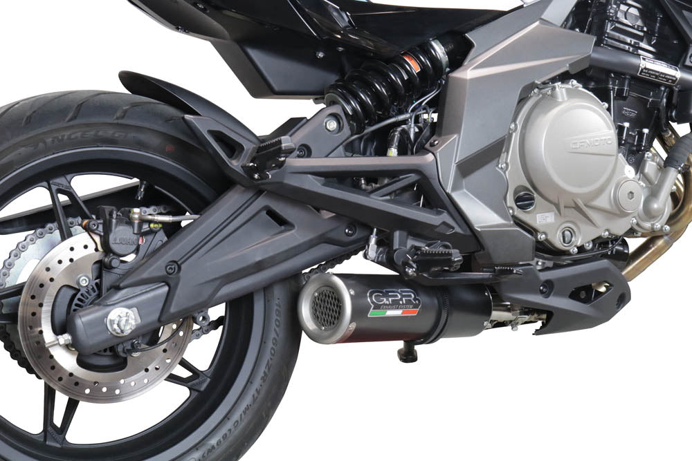 GPR exhaust Cf Moto 650 Mt 2019-2020, M3 Black Titanium, Slip-on exhaust legal for UK and non-EU markets including link pipe and removable db killer - GPR Exhausts