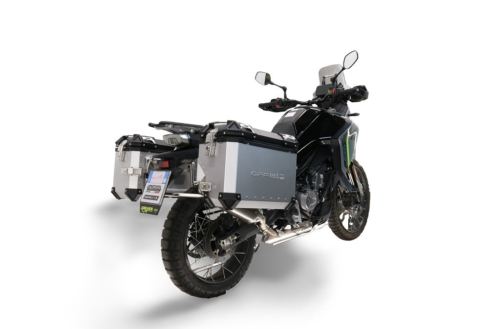 GPR Tech 38L + 32L Contoured Aluminium Side Case Set with Pannier Rack - CFMOTO 450MT (2023–2025) - Silver - image 2