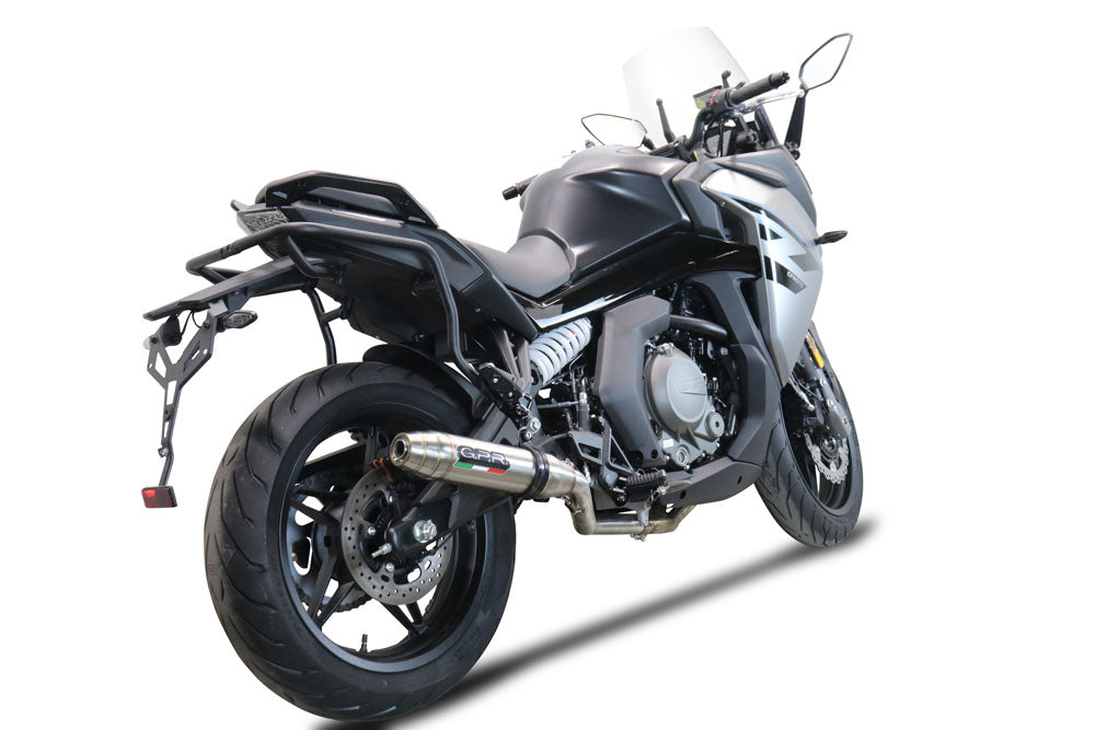 GPR exhaust Cf Moto 650 Gt 2022-2024, Deeptone Inox, Slip-on exhaust legal for UK and non-EU markets including link pipe and removable db killer - GPR Exhausts