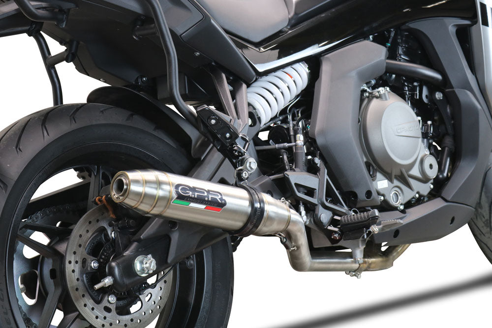 GPR exhaust Cf Moto 650 Gt 2022-2024, Deeptone Inox, Slip-on exhaust legal for UK and non-EU markets including link pipe and removable db killer - GPR Exhausts