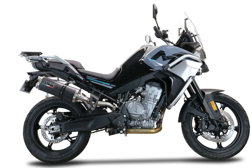 GPR exhaust Cf Moto 800 Mt Sport 2025-2026, Dual Poppy, Homologated legal slip-on exhaust including removable db killer and link pipe - GPR Exhausts