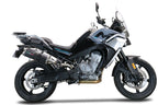 GPR exhaust Cf Moto 800 Mt Sport 2022-2024, Dual Poppy, Homologated legal slip-on exhaust including removable db killer and link pipe - GPR Exhausts