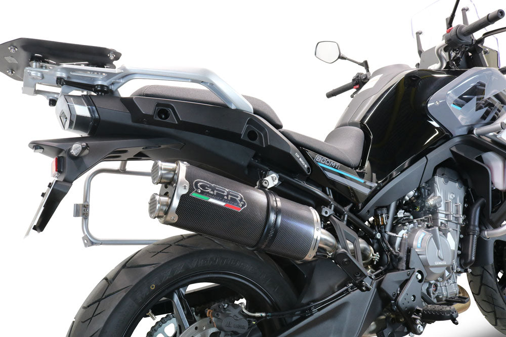 GPR exhaust Cf Moto 800 Mt Sport 2025-2026, Dual Poppy, Homologated legal slip-on exhaust including removable db killer and link pipe - GPR Exhausts