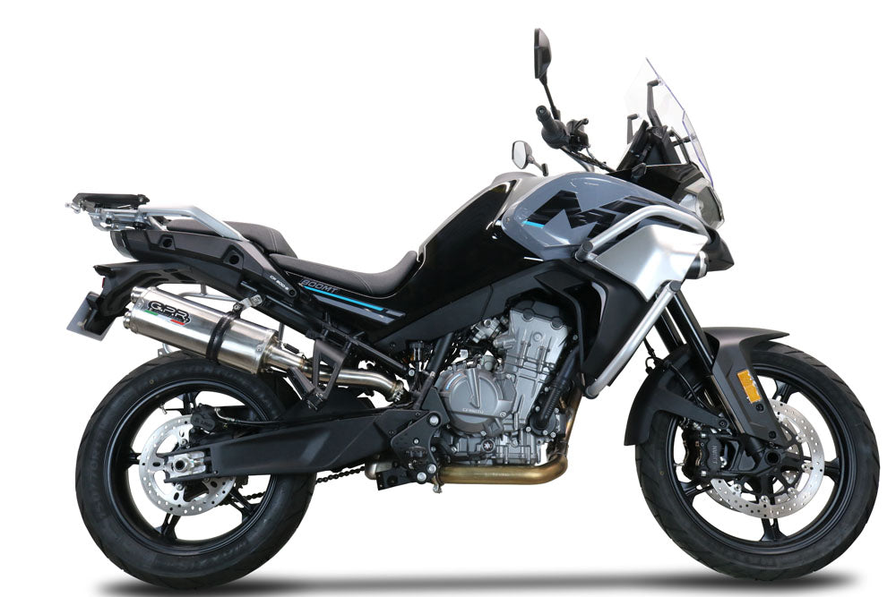 GPR exhaust Cf Moto 800 Mt Touring/Explorer 2021-2024, Dual Titanium, Homologated legal slip-on exhaust including removable db killer and link pipe - GPR Exhausts