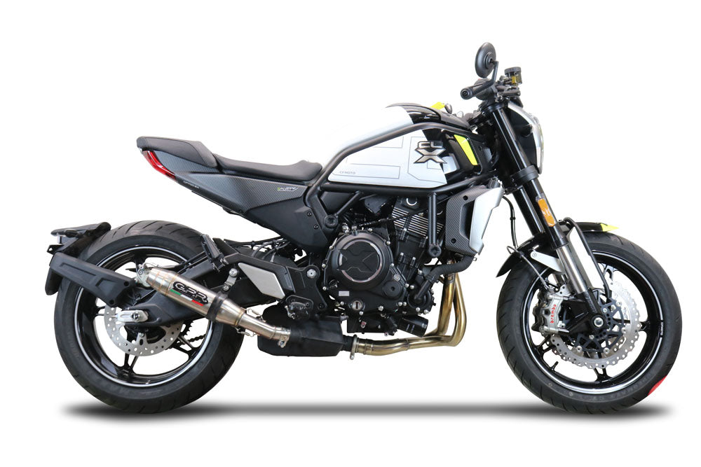 GPR exhaust Cf Moto 700 CL-X Adv 2025-2026, Deeptone Inox, Homologated legal slip-on exhaust including removable db killer and link pipe - GPR Exhausts
