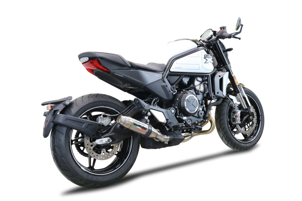 GPR exhaust Cf Moto 700 CL-X Adv 2022-2024, Deeptone Inox, Homologated legal slip-on exhaust including removable db killer and link pipe - GPR Exhausts