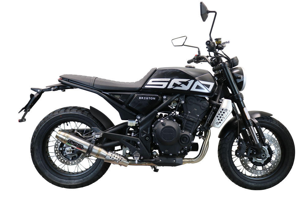 GPR exhaust Brixton CroSsfire 500 X  2022-2023, Deeptone Inox, Homologated legal slip-on exhaust including removable db killer and link pipe - GPR Exhausts