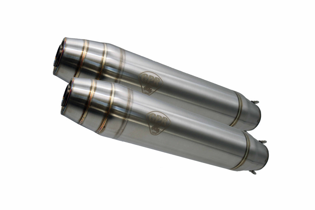 GPR exhaust Suzuki Gn 250 1994-1998, Deeptone Inox Cafè Racer, Dual universal Homologated legal silencer kit, including removable db killer, without l - GPR Exhausts