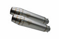 GPR exhaust Suzuki Gn 250 1994-1998, Deeptone Inox Cafè Racer, Dual universal Homologated legal silencer kit, including removable db killer, without l - GPR Exhausts