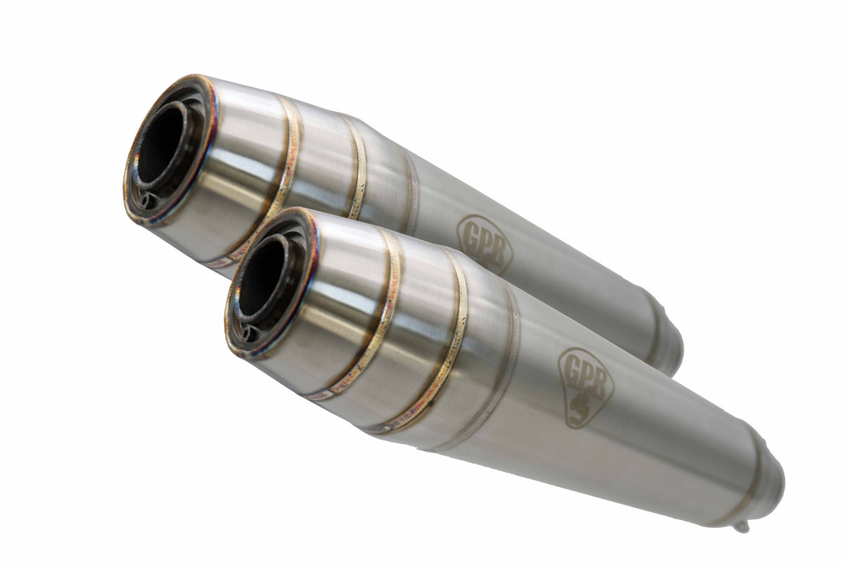 GPR exhaust Suzuki Gn 250 1994-1998, Deeptone Inox Cafè Racer, Dual universal Homologated legal silencer kit, including removable db killer, without l - GPR Exhausts